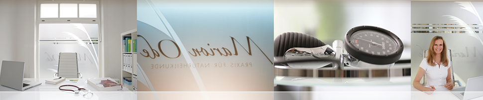 Eine Fotocollage von Innenansichten aus der Praxis.